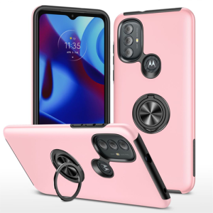 Hybrid Shock Absorbing Case with Kickstand for Moto G Pure / G Power (2022) / G Play (2023) - Pink