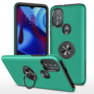 Hybrid Shock Absorbing Case with Kickstand for Moto G Pure / G Power (2022) / G Play (2023) - Green