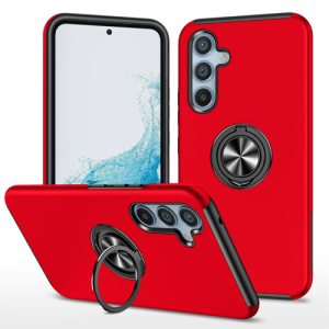 Hybrid Shock Absorbing Case with Kickstand for Samsung Galaxy A54 - Red