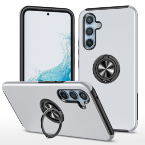 Hybrid Shock Absorbing Case with Kickstand for Samsung Galaxy A54 - Silver