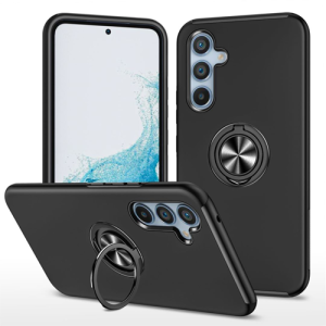 Hybrid Shock Absorbing Case with Kickstand for Samsung Galaxy A54 - Black