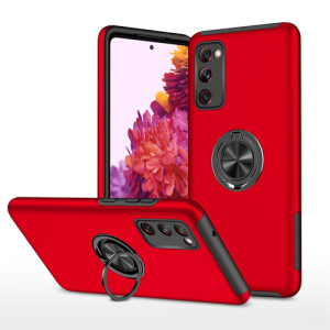 Hybrid Shock Absorbing Case with Kickstand for Samsung Galaxy S20 FE - Red