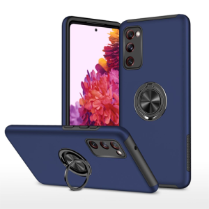 Hybrid Shock Absorbing Case with Kickstand for Samsung Galaxy S20 FE - Navy Blue