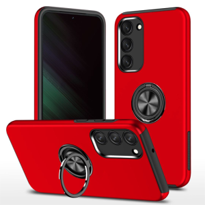 Hybrid Shock Absorbing Case with Kickstand for Samsung Galaxy S23 Plus - Red