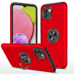 Hybrid Shock Absorbing Case with Kickstand for Samsung Galaxy A04E / A03 - Red