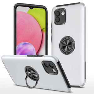 Hybrid Shock Absorbing Case with Kickstand for Samsung Galaxy A04E / A03 - Silver