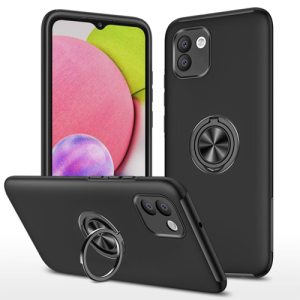 Hybrid Shock Absorbing Case with Kickstand for Samsung Galaxy A04E / A03 - Black