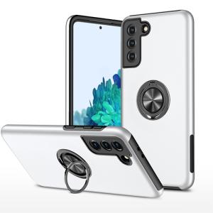 Hybrid Shock Absorbing Case with Kickstand for Samsung Galaxy A14 - Silver