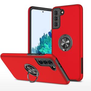 Hybrid Shock Absorbing Case with Kickstand for Samsung Galaxy A14 - Red