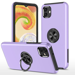 Hybrid Shock Absorbing Case with Kickstand for Samsung Galaxy A04 - Purple