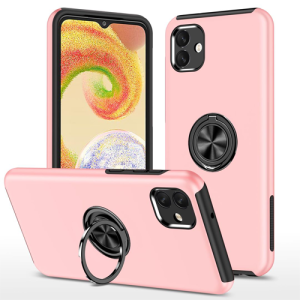 Hybrid Shock Absorbing Case with Kickstand for Samsung Galaxy A04 - Pink