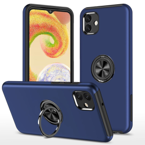 Hybrid Shock Absorbing Case with Kickstand for Samsung Galaxy A04 - Navy Blue