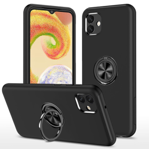 Hybrid Shock Absorbing Case with Kickstand for Samsung Galaxy A04 - Black