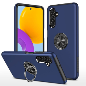 Hybrid Shock Absorbing Case with Kickstand for Samsung Galaxy A34 - Navy Blue