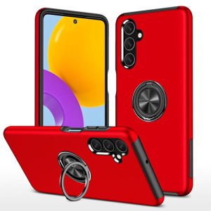 Hybrid Shock Absorbing Case with Kickstand for Samsung Galaxy A34 - Red