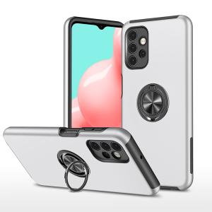 Hybrid Shock Absorbing Case with Kickstand for Samsung Galaxy A13 5G / A04S - Silver