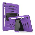 Shockproof Heavy Duty Rugged Defender Case for Apple iPad 5/6 (2017/2018) / iPad Air / Air 2 - Purple