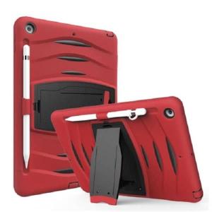 Shockproof Heavy Duty Rugged Defender Case for Apple iPad 5/6 (2017/2018) / iPad Air / Air 2 - Red