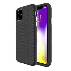 Triangle Shockproof Case with Anti Slip Grains for Apple iPhone 12 Mini - Black