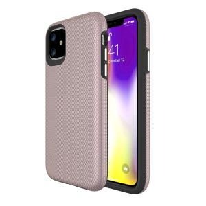 Triangle Shockproof Case with Anti Slip Grains for Apple iPhone 12 Mini - Rose Golden
