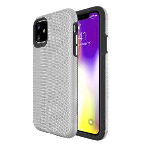 Triangle Shockproof Case with Anti Slip Grains for Apple iPhone 12 Mini - Silver