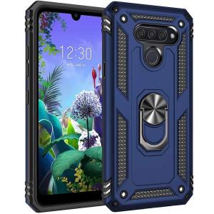 Armor Hybrid Military Case with Ring Kickstand for LG Q60 / LG K50 - Navy Blue