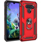 Armor Hybrid Military Case with Ring Kickstand for LG Q60 / LG K50 - Red