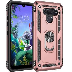 Armor Hybrid Military Case with Ring Kickstand for LG Q60 / LG K50 - Rose Golden