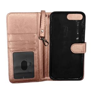 Magnetic Detachable Leather Wallet Case for Apple iPhone 7 Plus / 8 Plus - Rose Golden