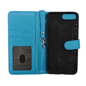 Magnetic Detachable Leather Wallet Case for Apple iPhone 7 Plus / 8 Plus - Light Blue