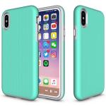 Triangle Shockproof Case with Anti Slip Grains for Apple iPhone XS Max - Teal