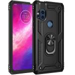Armor Hybrid Military Case with Ring Kickstand for Moto One Hyper - Black