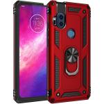 Armor Hybrid Military Case with Ring Kickstand for Moto One Hyper - Red