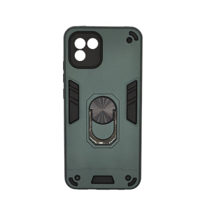 New Hybrid Military Sergeant Grade Case with Ring for Samsung Galaxy A03 - Dark Green