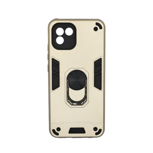 New Hybrid Military Sergeant Grade Case with Ring for Samsung Galaxy A03 - Gold