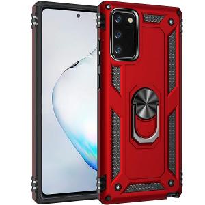 Armor Hybrid Military Case with Ring Kickstand for Samsung Galaxy Note 20 - Red