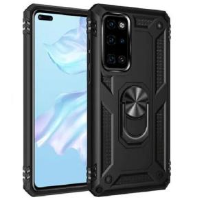 Armor Hybrid Military Case with Ring Kickstand for Samsung Galaxy Note 10 Lite - Black