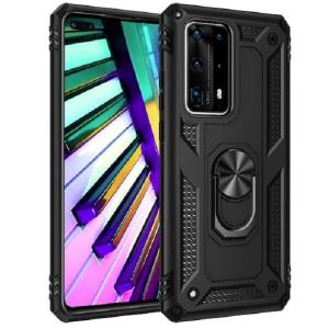 Armor Hybrid Military Case with Ring Kickstand for Huawei P40 Pro - Black