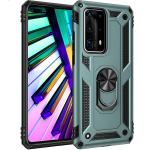 Armor Hybrid Military Case with Ring Kickstand for Huawei P40 Pro - Dark Green