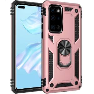 Armor Hybrid Military Case with Ring Kickstand for Samsung Galaxy Note 10 Lite - Rose Golden