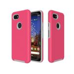 Triangle Shockproof Case with Anti Slip Grains for Google Pixel 2 - Hot Pink