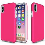Triangle Shockproof Case with Anti Slip Grains for Apple iPhone XS Max - Hot Pink
