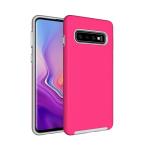 Triangle Shockproof Case with Anti Slip Grains for Samsung Galaxy S10 - Hot Pink