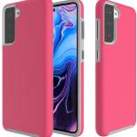 Triangle Shockproof Case with Anti Slip Grains for Samsung Galaxy S21 5G - Hot Pink