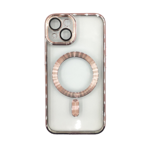 Premium Clear TPU Magsafe Design Case for Apple iPhone 15 Plus / 14 Plus - Rose Golden