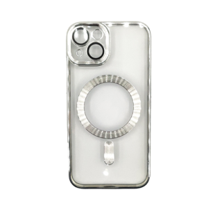 Premium Clear TPU Magsafe Design Case for Apple iPhone 15 Plus / 14 Plus - Silver