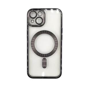 Premium Clear TPU Magsafe Design Case for Apple iPhone 15 Plus / 14 Plus - Black