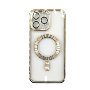Premium Clear TPU Magsafe Design Case for Apple iPhone 13 Pro Max - Gold
