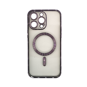 Premium Clear TPU Magsafe Design Case for Apple iPhone 13 Pro Max - Deep Purple