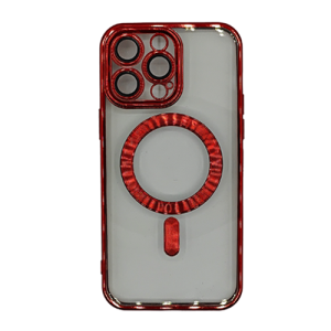 Premium Clear TPU Magsafe Design Case for Apple iPhone 14 Pro Max - Red
